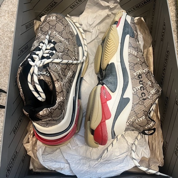 Gucci X Balenciaga Hacker Project Triple S Beige